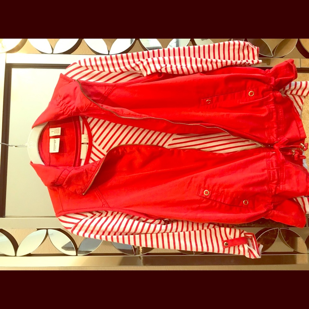 Striped tee with matching vest.  Chico’s size 1/M